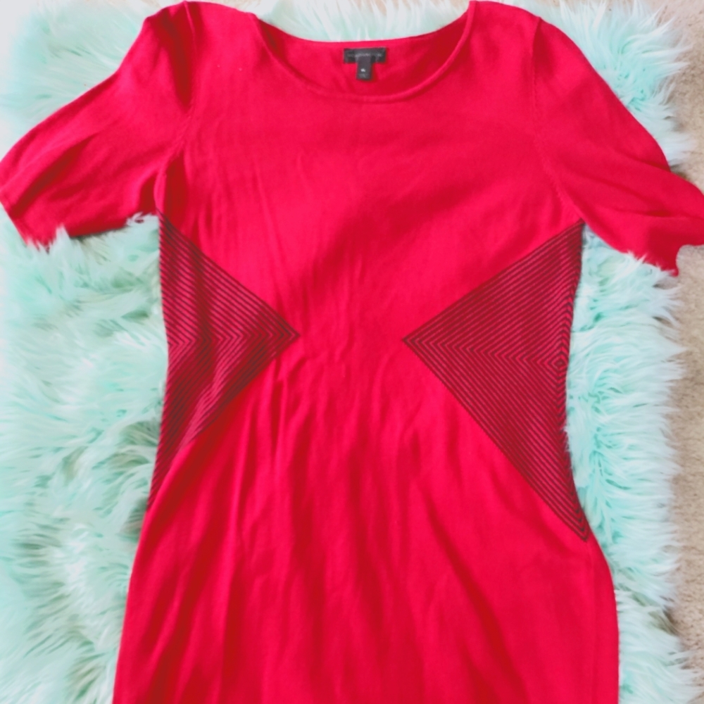 Red and Black sweater dress